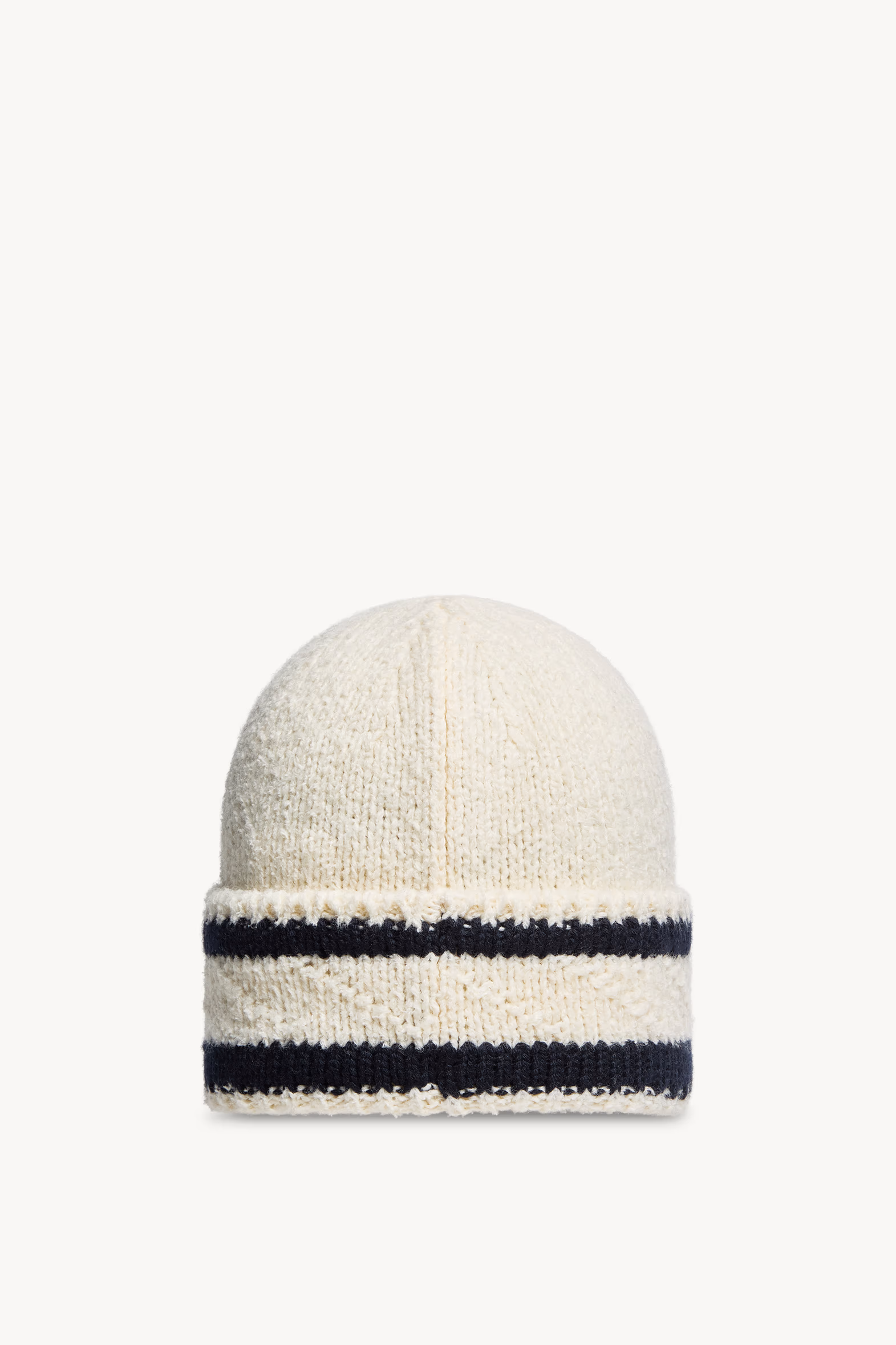 Striped Wool & Cotton Blend Beanie Women Dark Blue Moncler 4